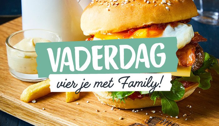 Vaderdagmenu met Bacon-Egg-Cheeseburger en Sundae Special bij Family